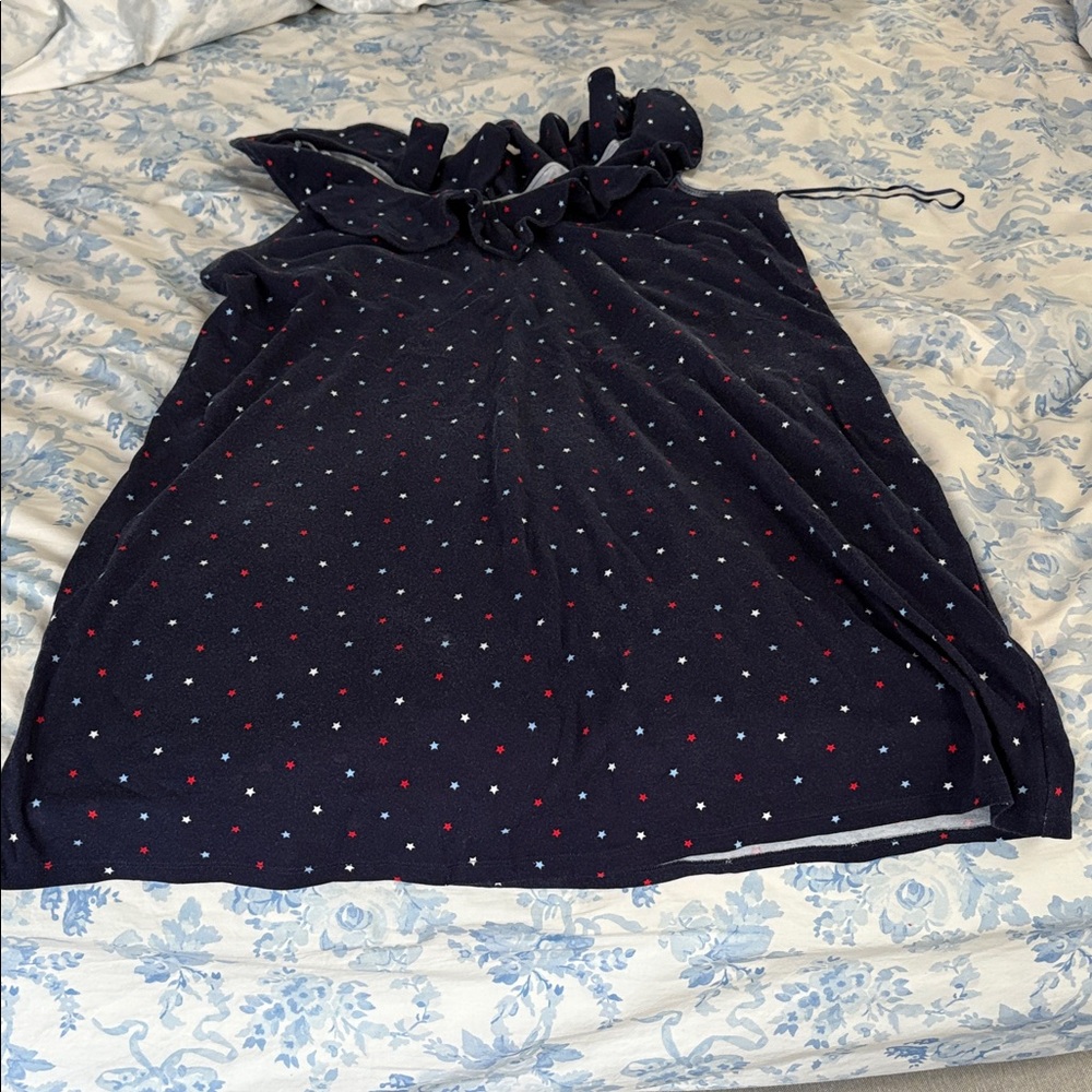 Crown & Ivy Navy Dress with Red and White Dots